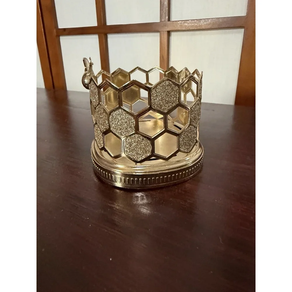 Bath & Body Works Honey Bee Gold Honeycomb Metal Soap Holder 3.5